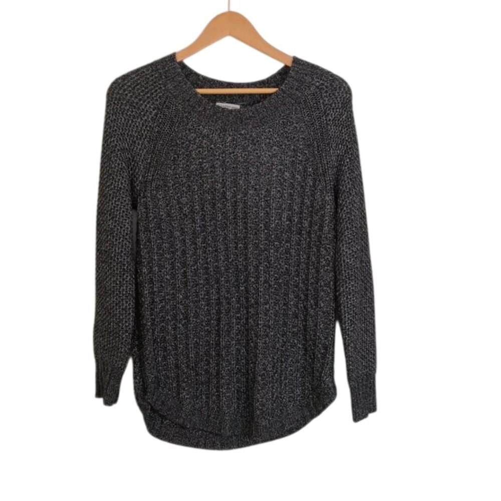 Calvin Klein‎ Jeans Metallic Black Knit Pullover Sweater Women's Size M